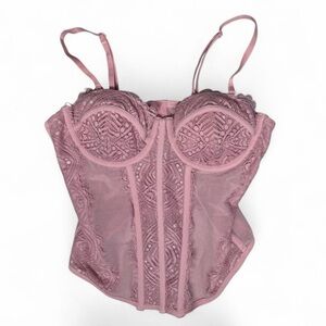 Garage Pink Lace Corset Top XS Coquette Y2K Bustier Party Going Out Preppy Boho